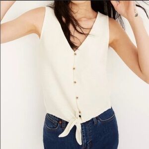 Madewell button-up tank with tie, size XS